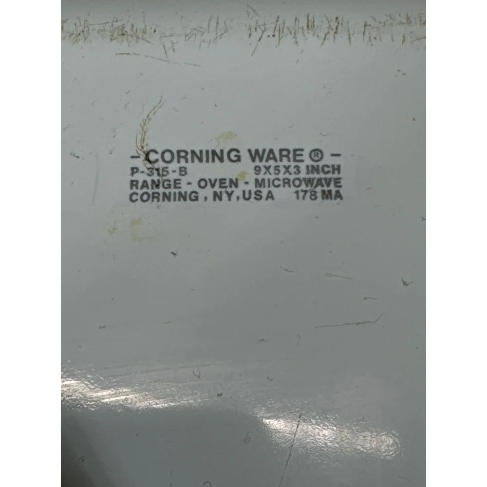 Corning Ware P315B White Blue Floral Loaf Pan 9x5x3‎ Inch Oven Microwave Range